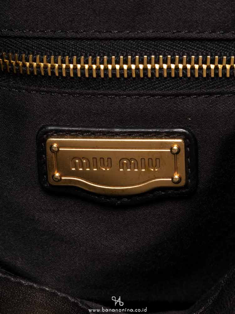 MIU MIU Matelasse Lux Leather Coffer Bag Black