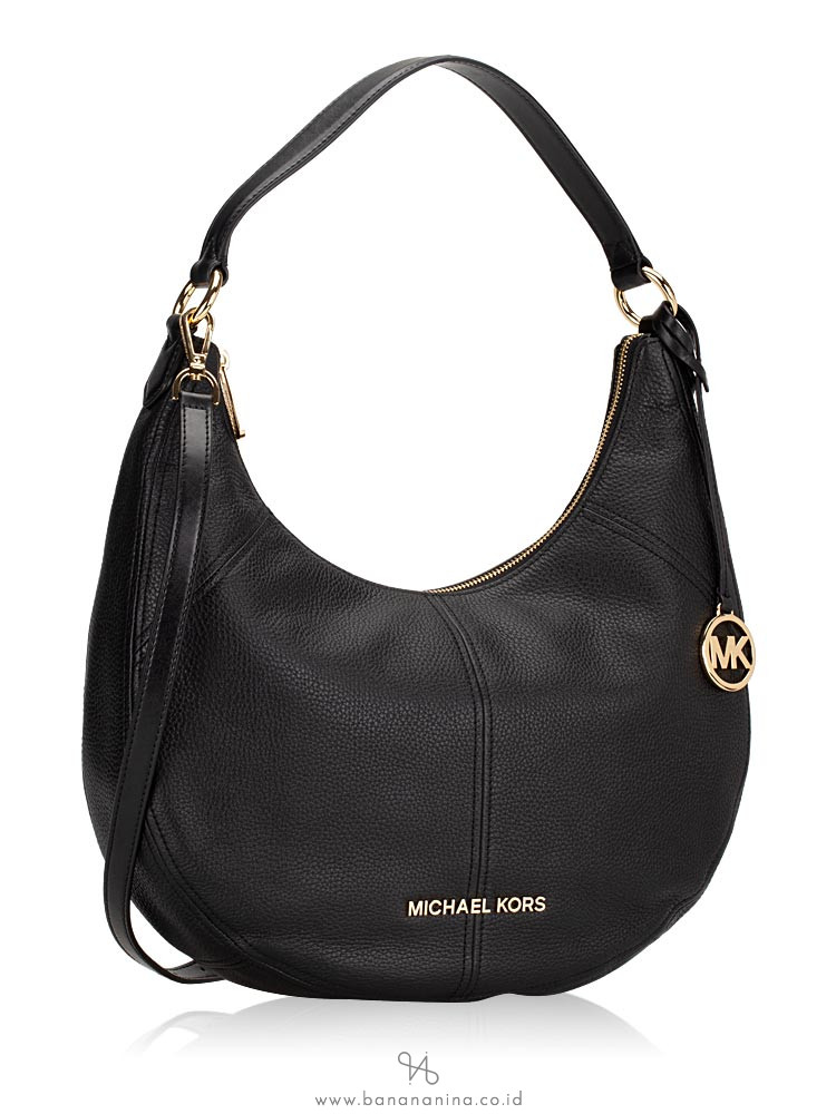 MICHAEL KORS Bedford Leather Large Convertible Shoulder Bag Black