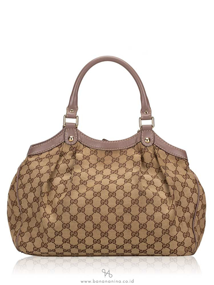 GUCCI Canvas Medium Sukey Beige Lilac