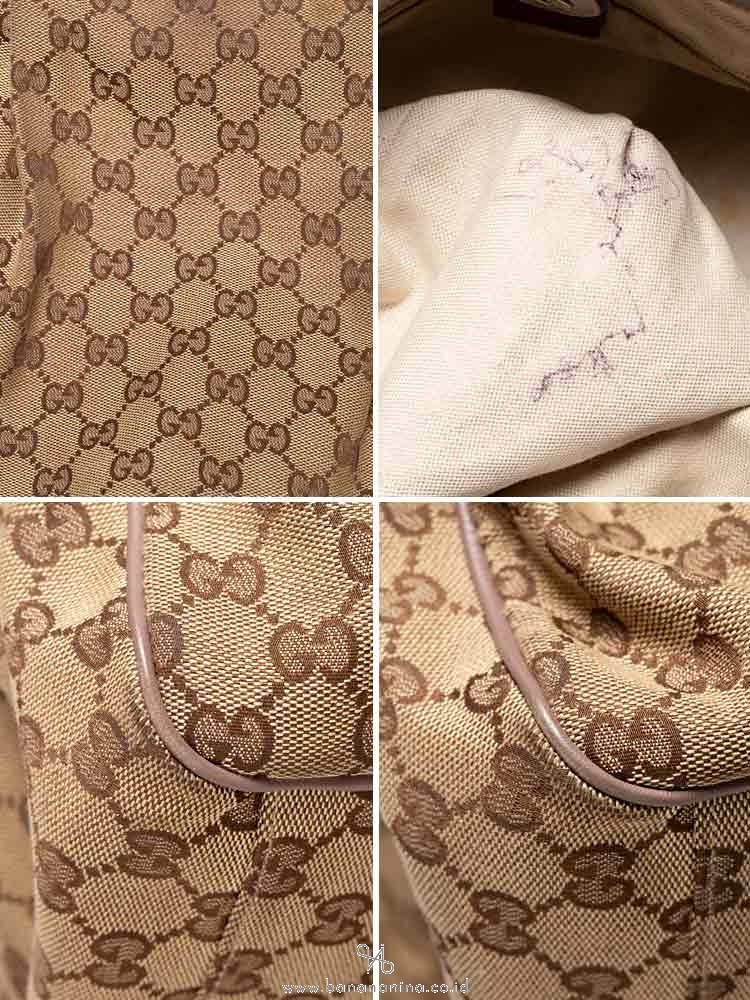 GUCCI Canvas Medium Sukey Beige Lilac