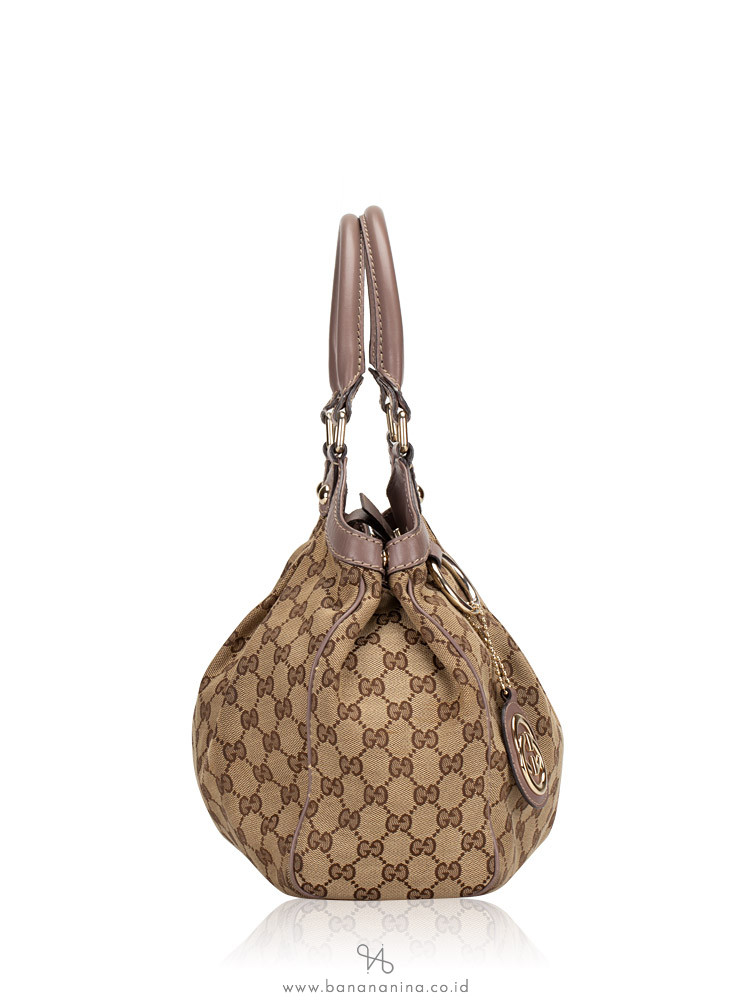 GUCCI Canvas Medium Sukey Beige Lilac