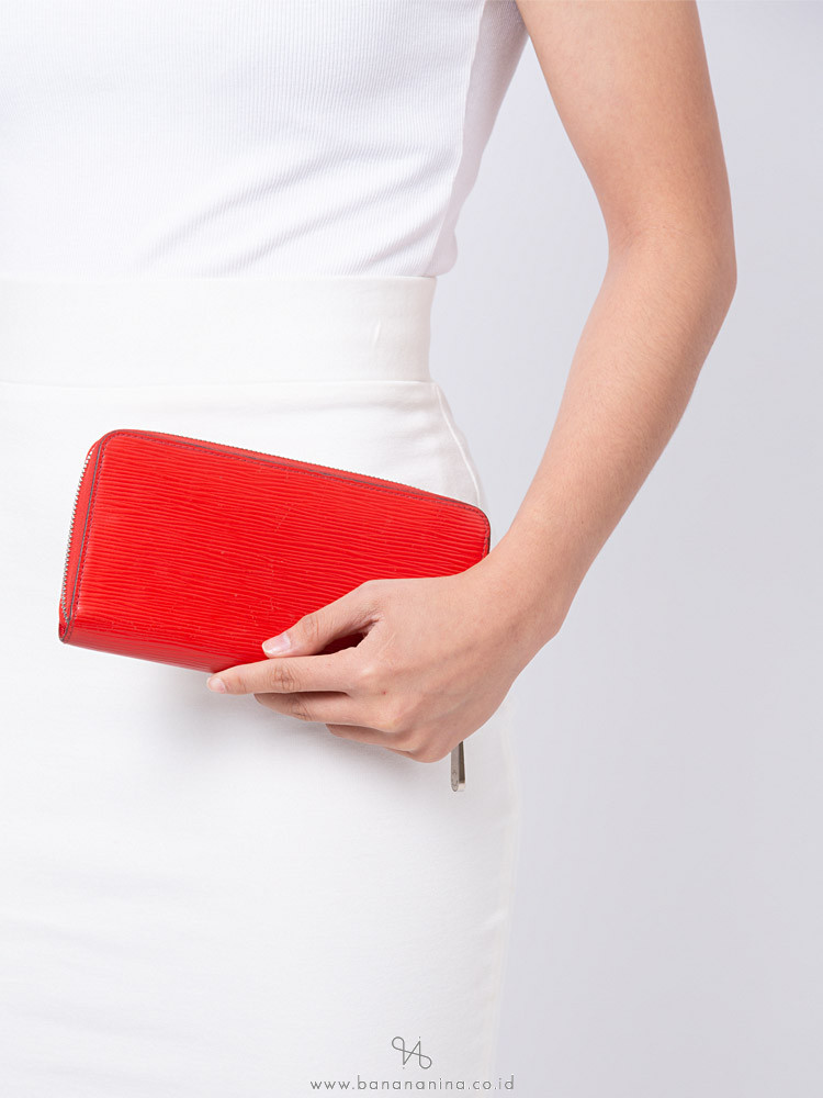 LOUIS VUITTON Epi Zippy Wallet Coquelicot