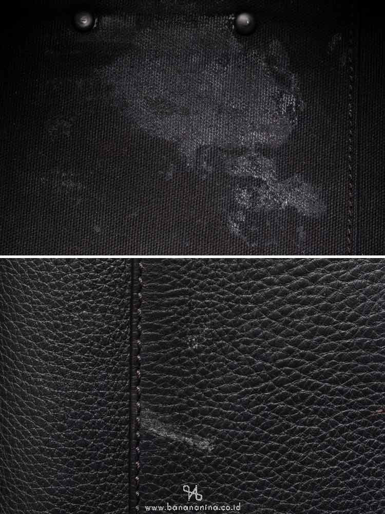 BURBERRY Brit Canvas Check Harcourt Satchel Black White