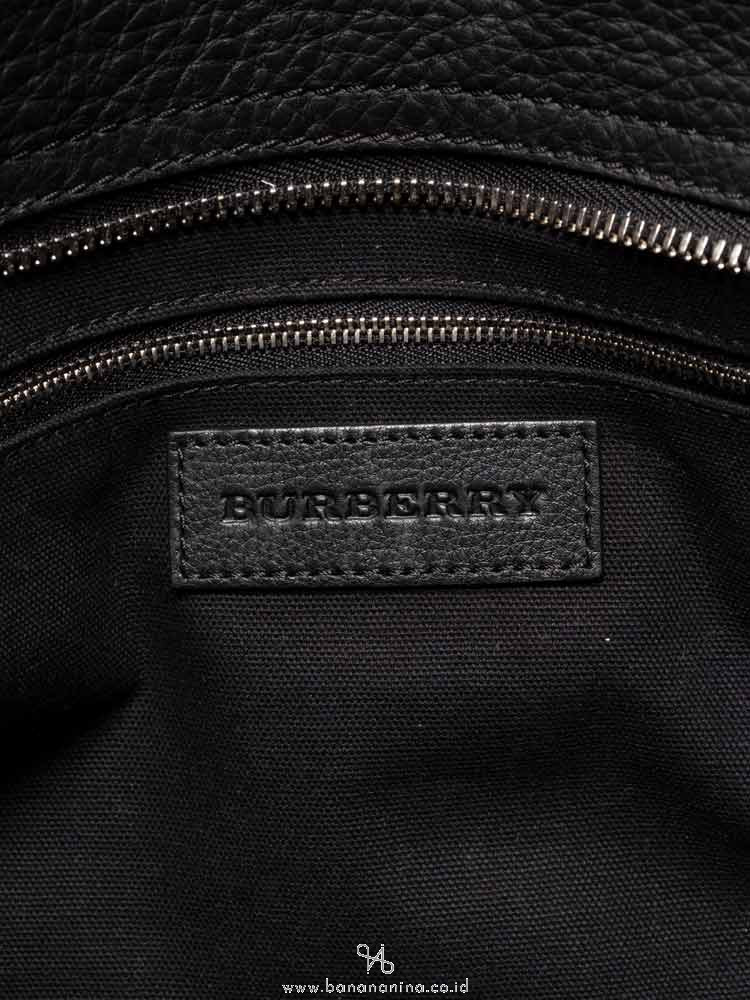 BURBERRY Brit Canvas Check Harcourt Satchel Black White