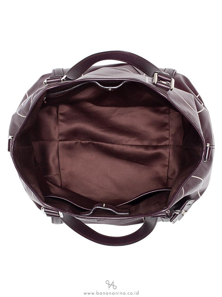 TOD'S G-Line Coated Canvas Sacca Piccola Dark Plum