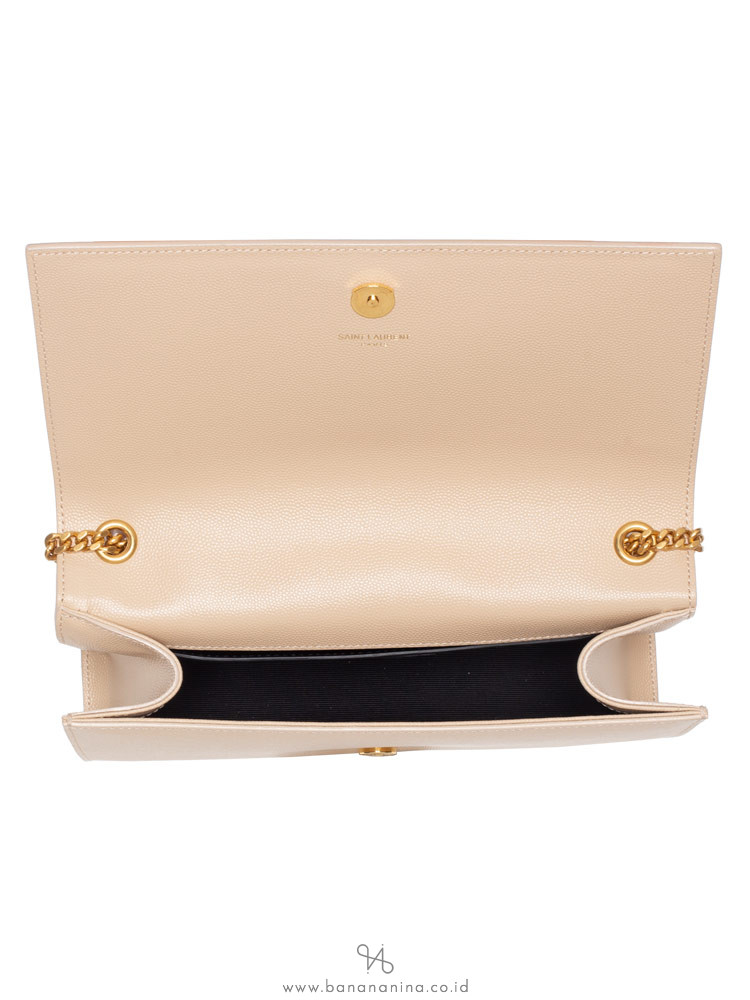 YSL Monogram Kate Classic Chain Shoulder Bag Beige