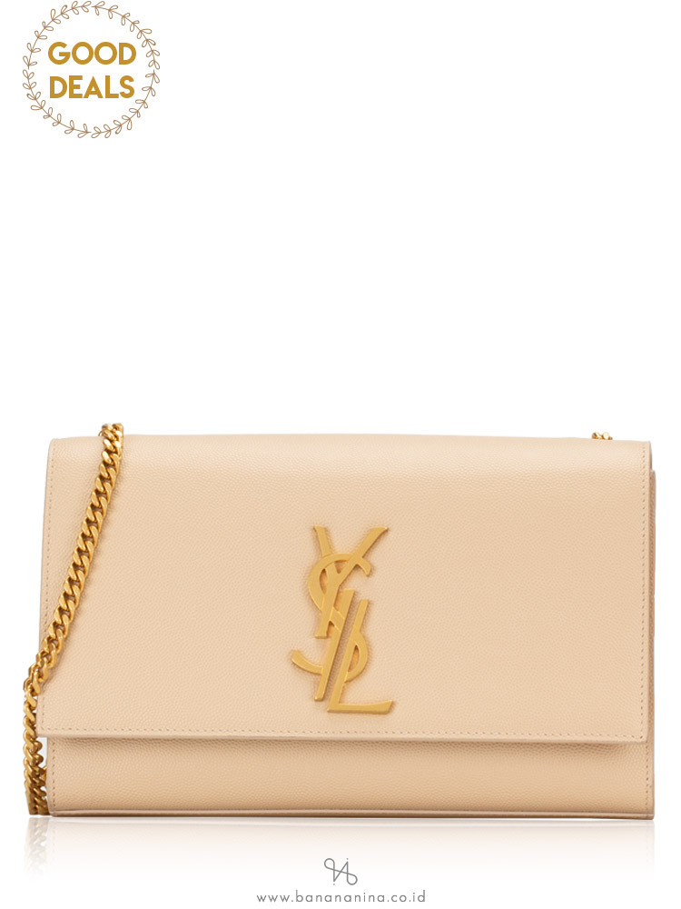 YSL Monogram Kate Classic Chain Shoulder Bag Beige