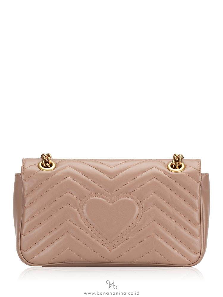GUCCI GG Marmont Small Flap Bag Nude