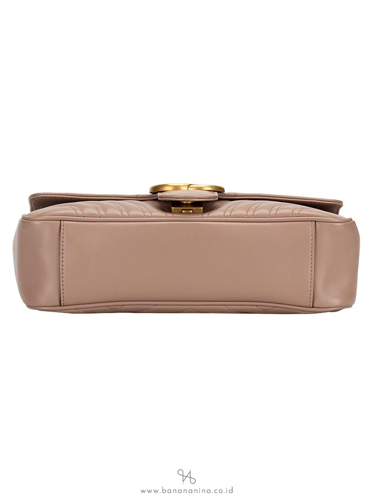 GUCCI GG Marmont Small Flap Bag Nude