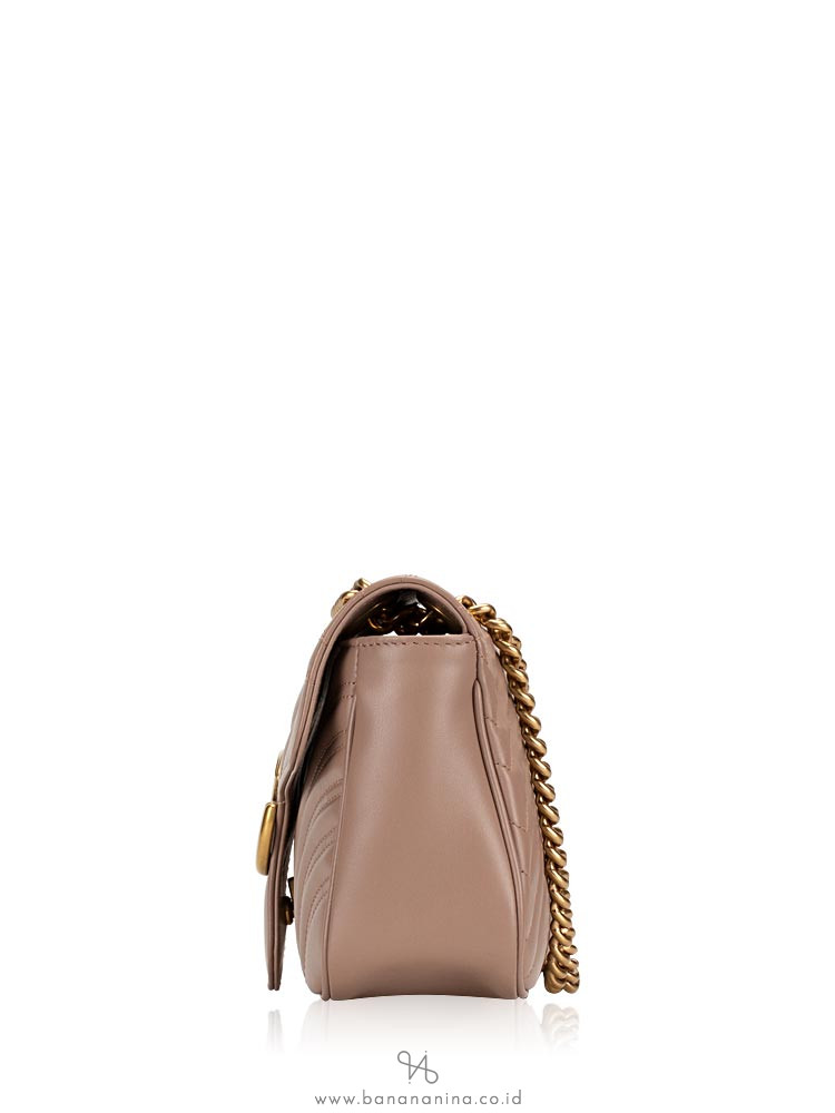 GUCCI GG Marmont Small Flap Bag Nude