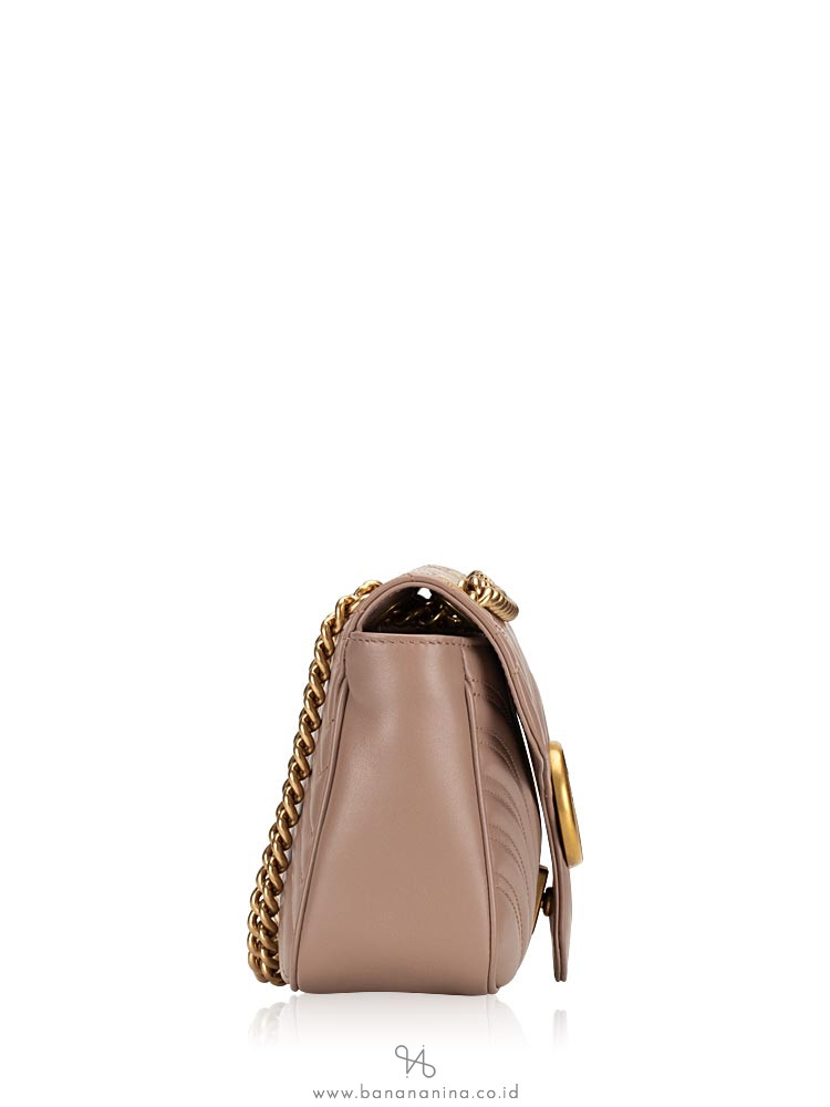 GUCCI GG Marmont Small Flap Bag Nude