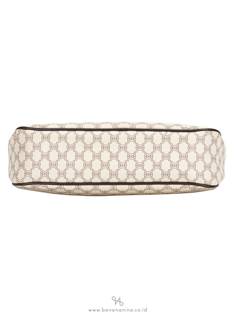 CELINE Macadam Top Handle Pouch White