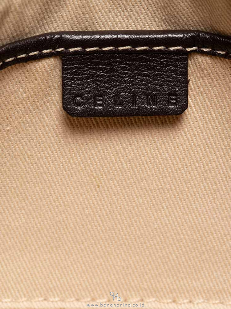 CELINE Macadam Top Handle Pouch White