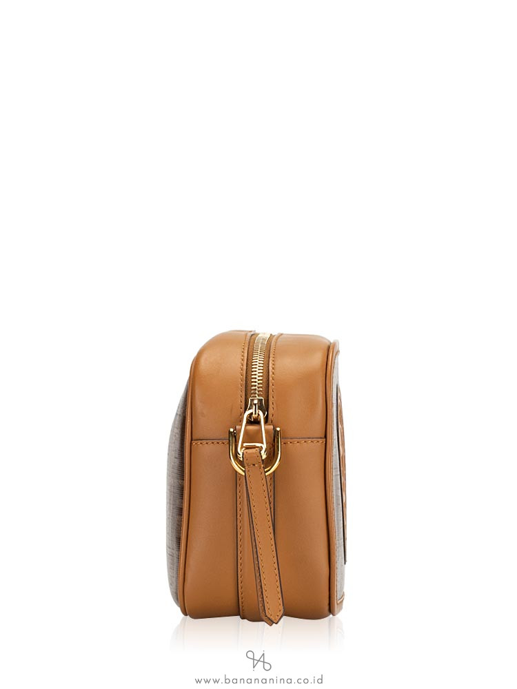FENDI Zucca Spalmati Camera Bag Tobacco Caramello