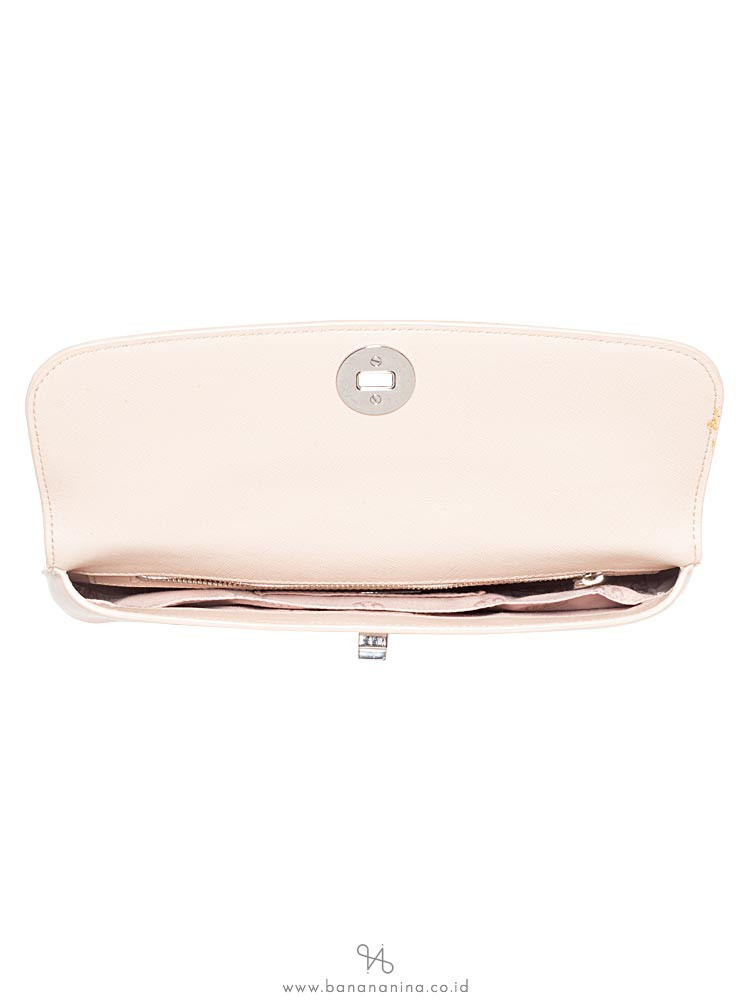 TORY BURCH Diana Saffiano Slim Clutch Light Oak