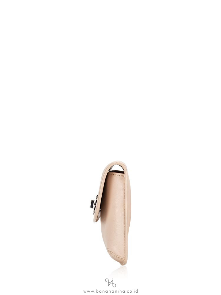 TORY BURCH Diana Saffiano Slim Clutch Light Oak