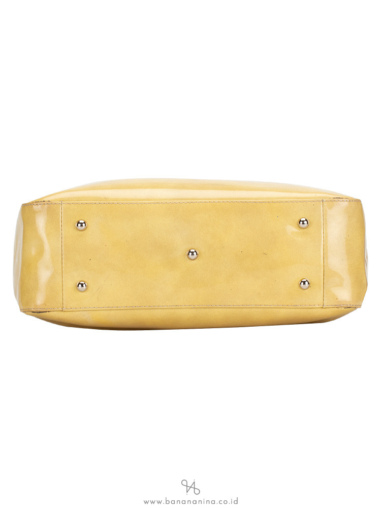 LONGCHAMP Roseau Patent Leather Tote Yellow