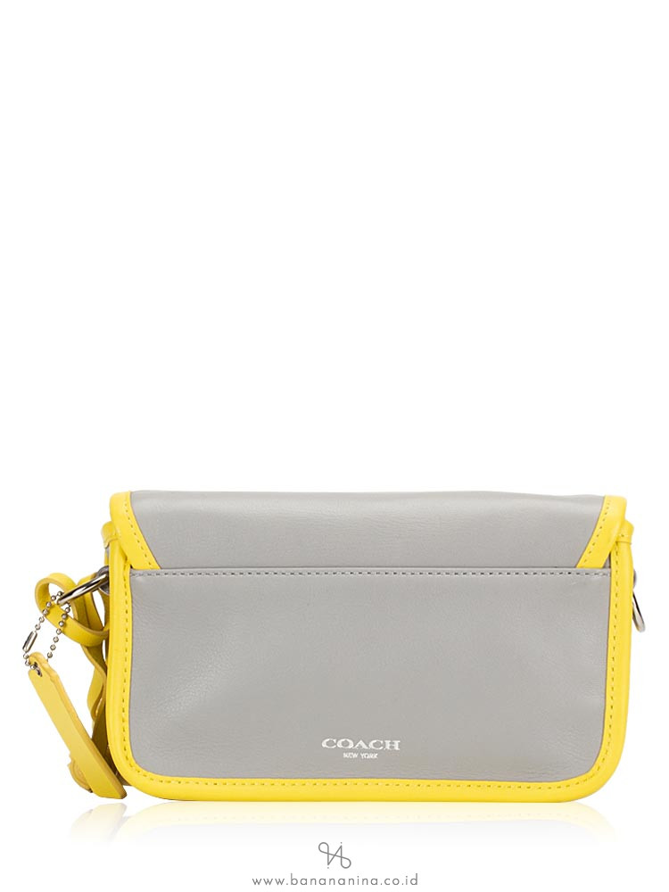 COACH 22406 Legacy Leather Penny Crossbody Grey Lemon