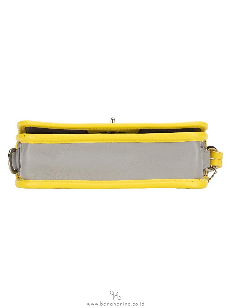 COACH 22406 Legacy Leather Penny Crossbody Grey Lemon