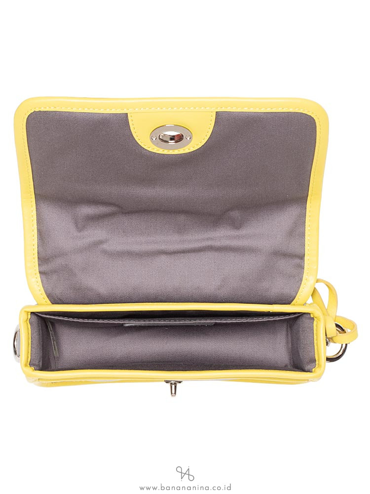 COACH 22406 Legacy Leather Penny Crossbody Grey Lemon