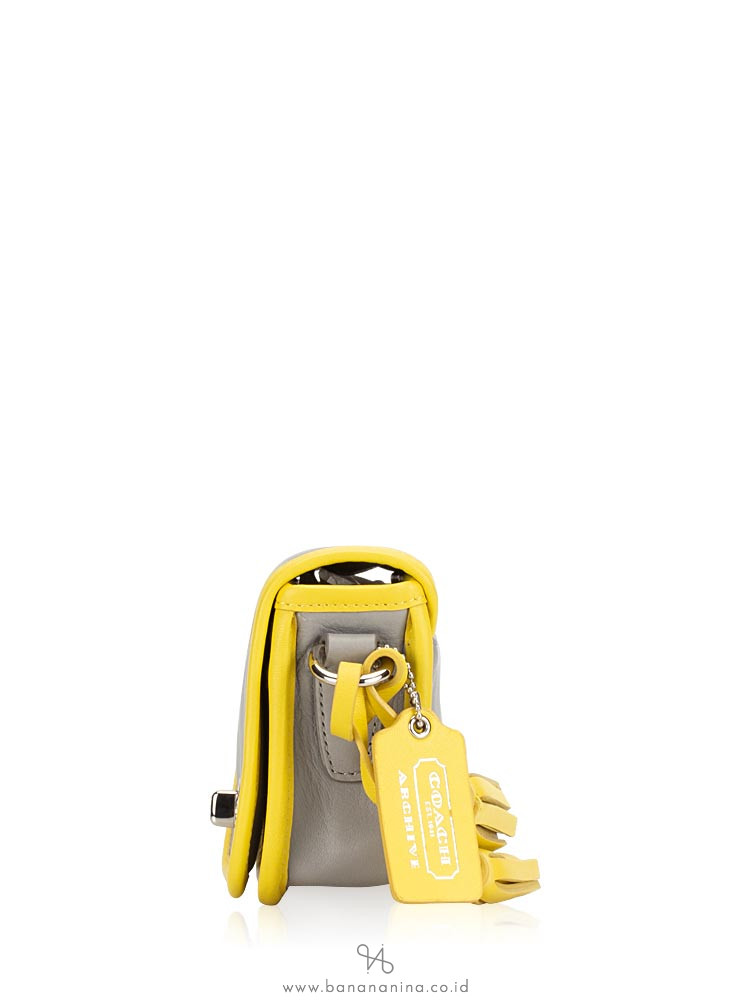COACH 22406 Legacy Leather Penny Crossbody Grey Lemon