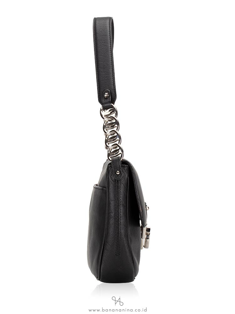 SALVATORE FERRAGAMO Gancio Small Shoulder Bag Black
