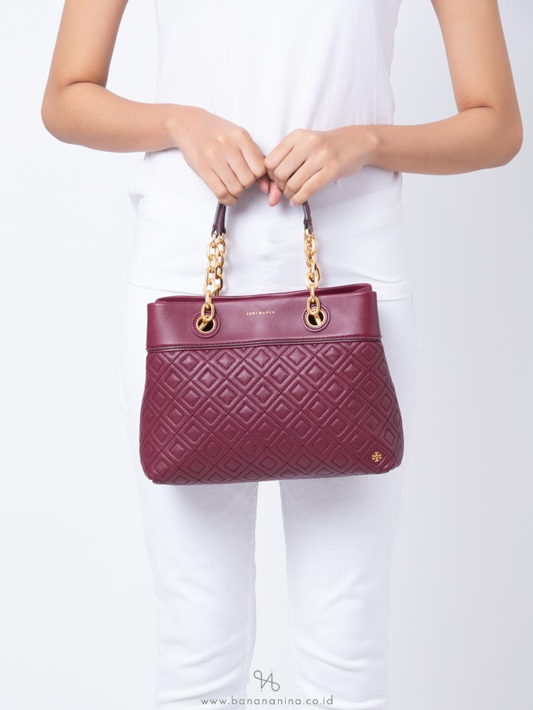 TORY BURCH Fleming Small Tote Imperial Garnet