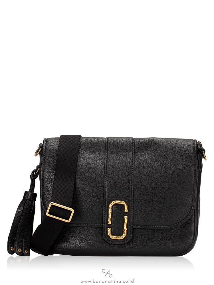 MARC JACOBS Interlock Leather Crossbody Bag Black