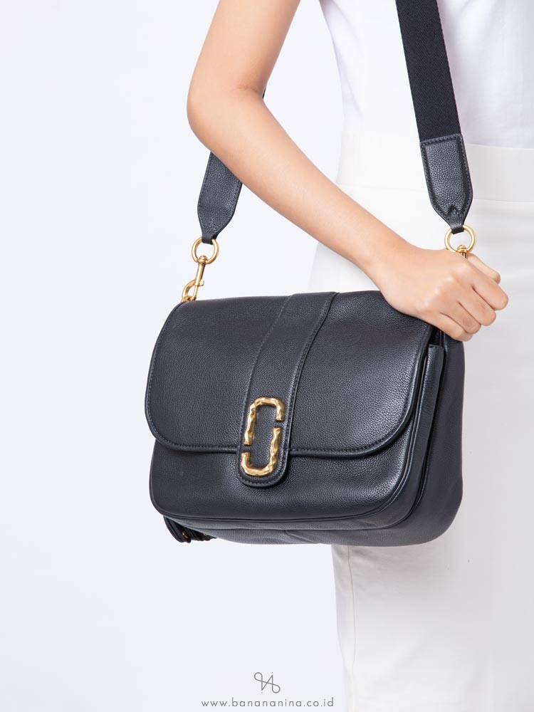 MARC JACOBS Interlock Leather Crossbody Bag Black