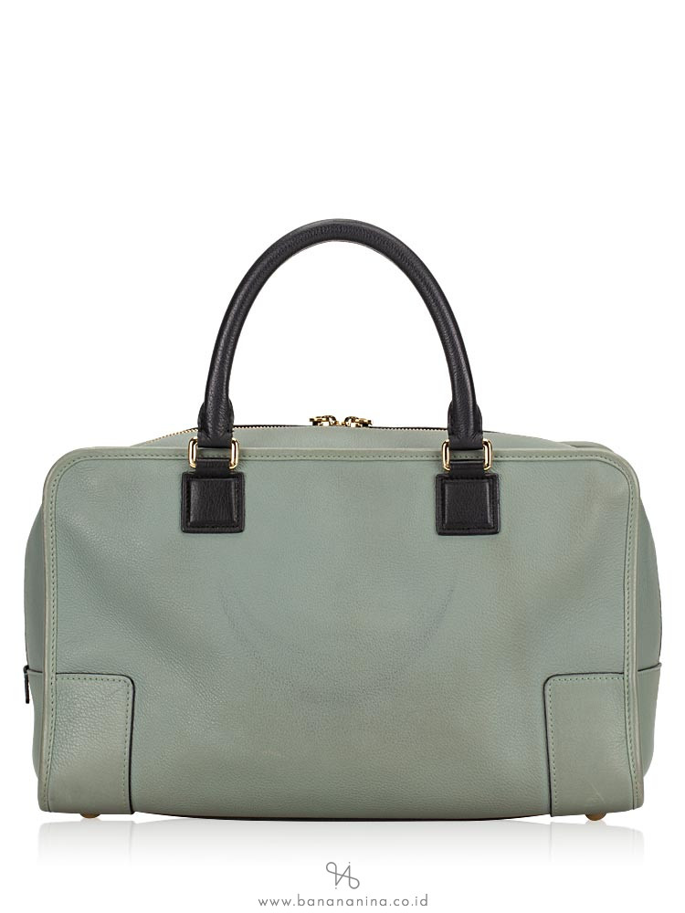 LOEWE Amazona Barroco Leather Satchel Grey
