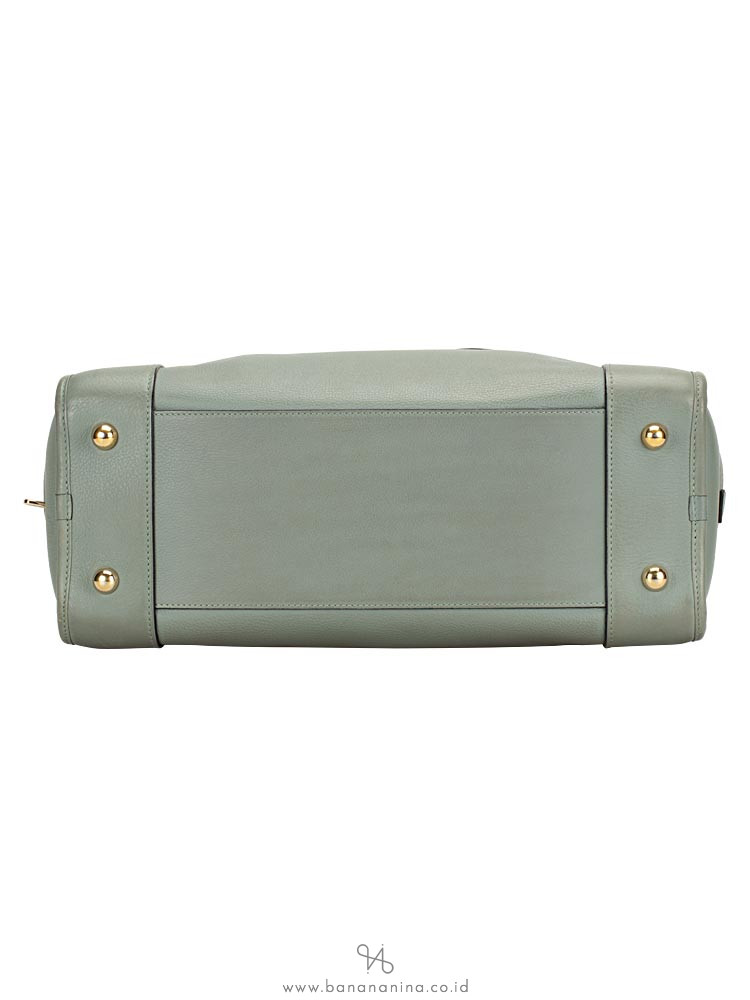 LOEWE Amazona Barroco Leather Satchel Grey