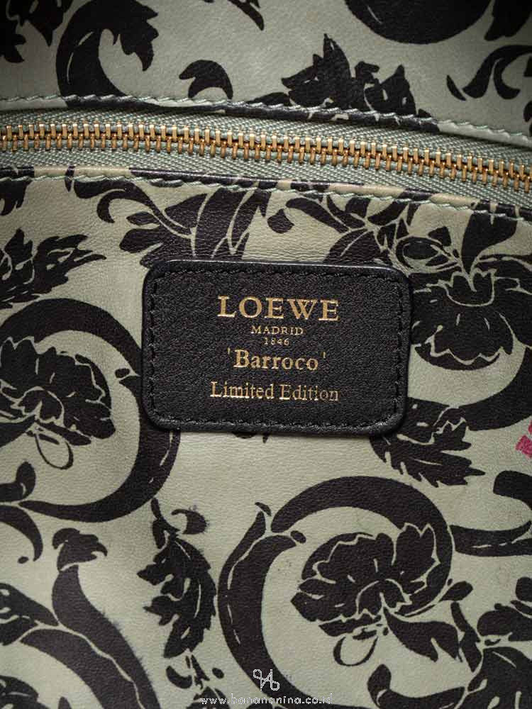 LOEWE Amazona Barroco Leather Satchel Grey