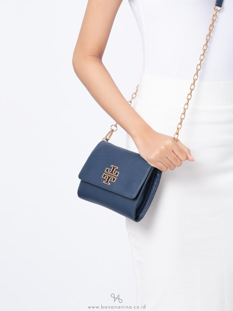 TORY BURCH Britten Leather Chain Wallet Hudson Bay
