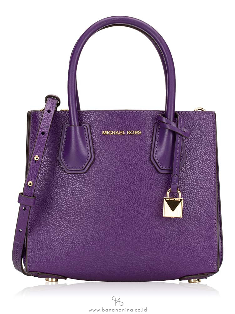 MICHAEL KORS Mercer Leather Medium Messenger Ultra Violet