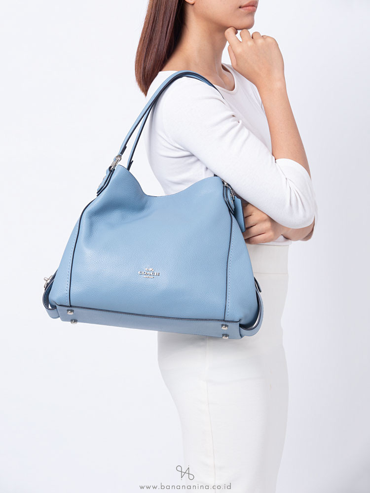 COACH 57125 Edie 31 Leather Shoulder Bag Slate