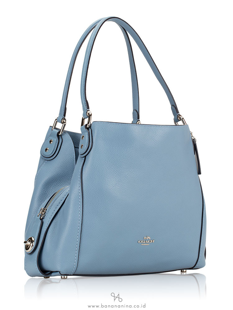 COACH 57125 Edie 31 Leather Shoulder Bag Slate