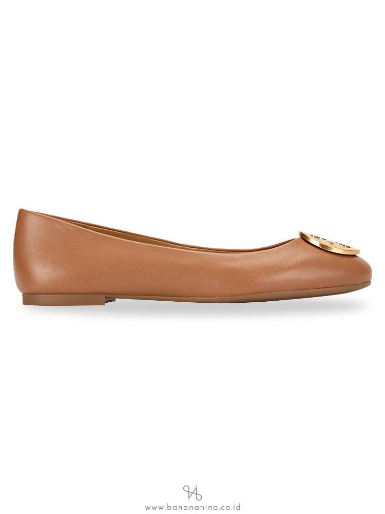 TORY BURCH Benton Leather Flats Royal Tan Sz 6.5