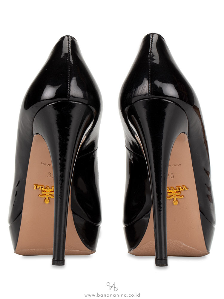 PRADA Calzature Donna Peep Toe Pump Black Sz 35
