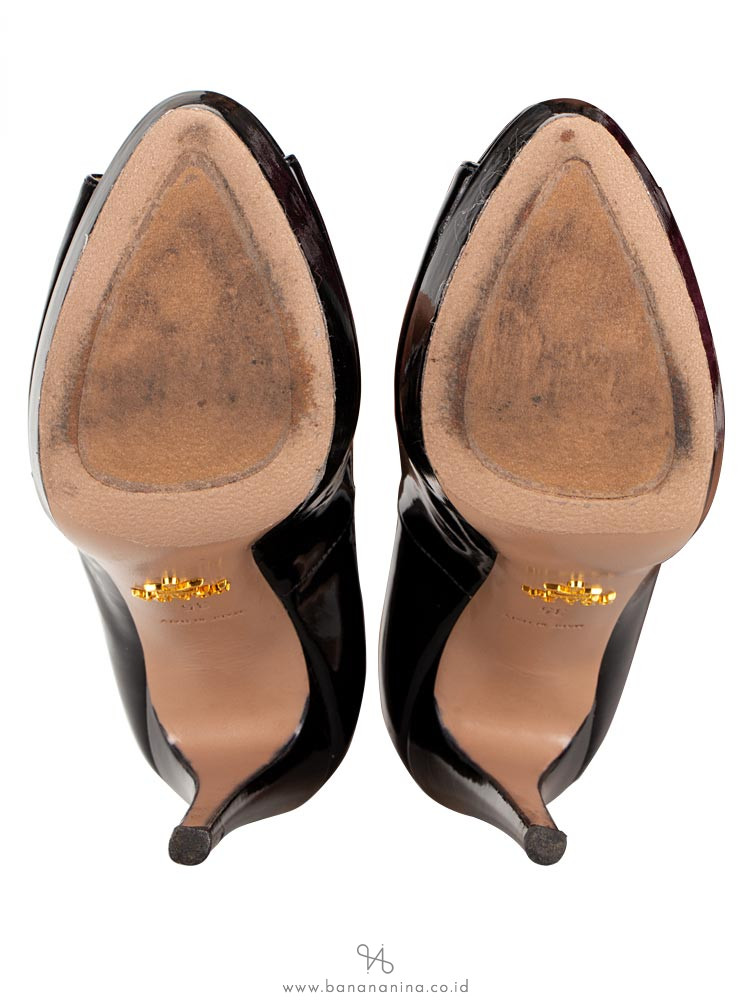 PRADA Calzature Donna Peep Toe Pump Black Sz 35