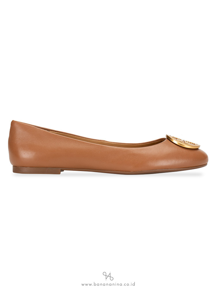 TORY BURCH Benton Leather Flats Royal Tan Sz 6