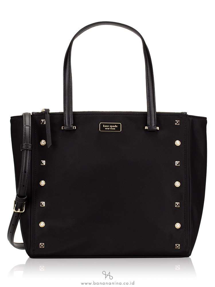KATE SPADE Dawn Studded Medium Satchel Black