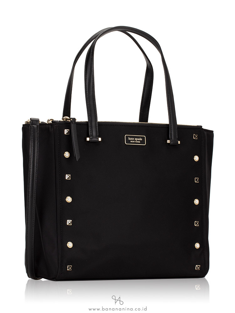 KATE SPADE Dawn Studded Medium Satchel Black