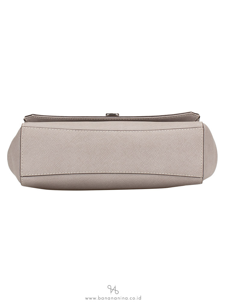 MICHAEL KORS Callie Saffiano Medium Top Handle Satchel Pearl Grey