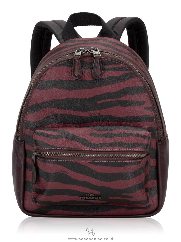 COACH 37880 Tiger Mini Charlie Backpack Dark red