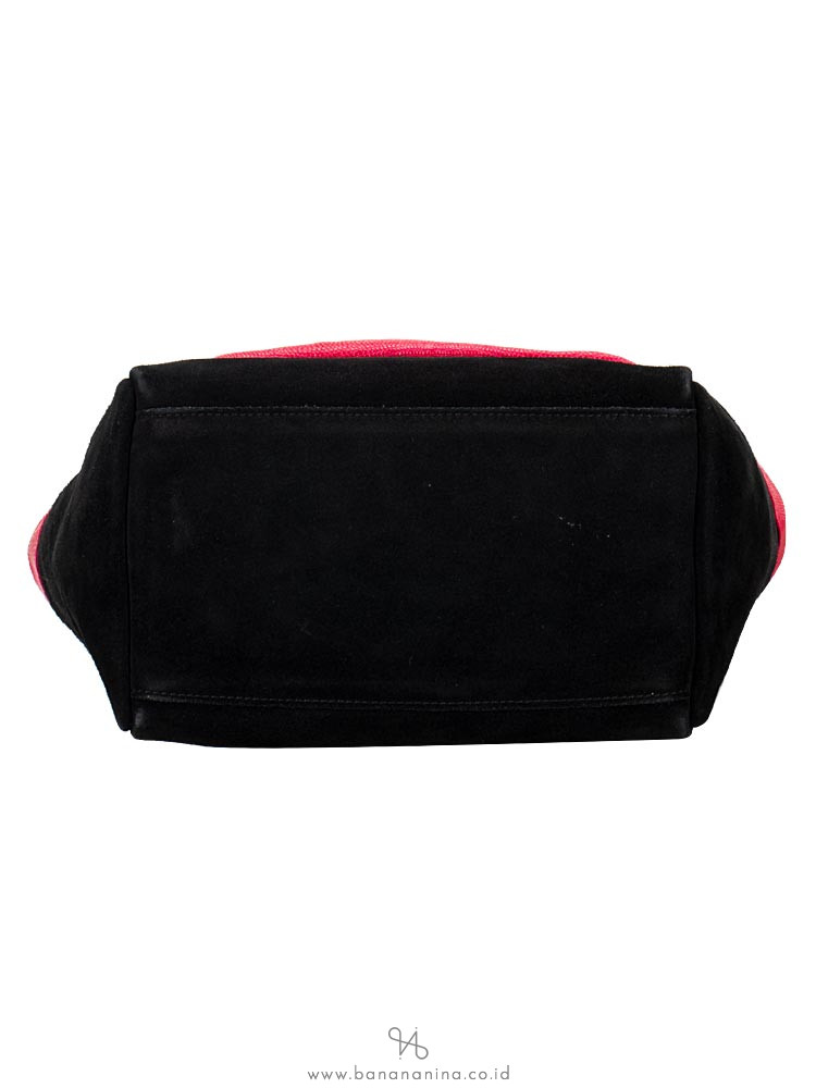 FURLA Tribe Leather Small Tote Black Pink