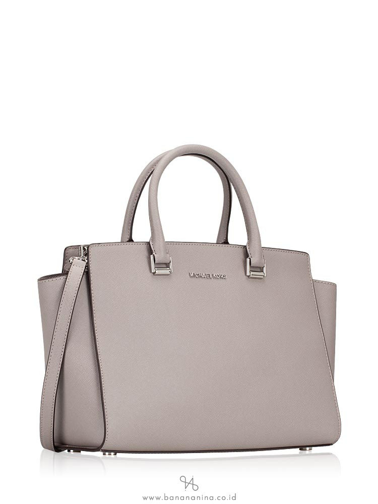 MICHAEL KORS Selma Large Satchel Pearl Grey