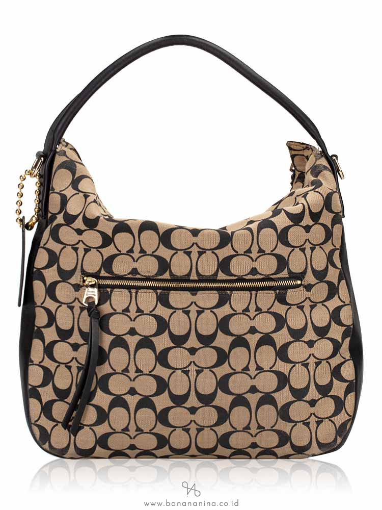 COACH 32651 Signature Bleecker Sullivan Hobo Beige Black