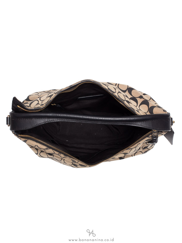 COACH 32651 Signature Bleecker Sullivan Hobo Beige Black