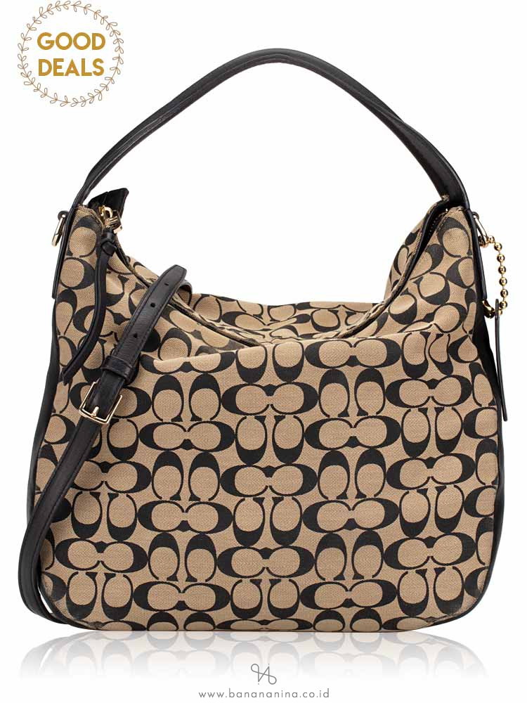 COACH 32651 Signature Bleecker Sullivan Hobo Beige Black