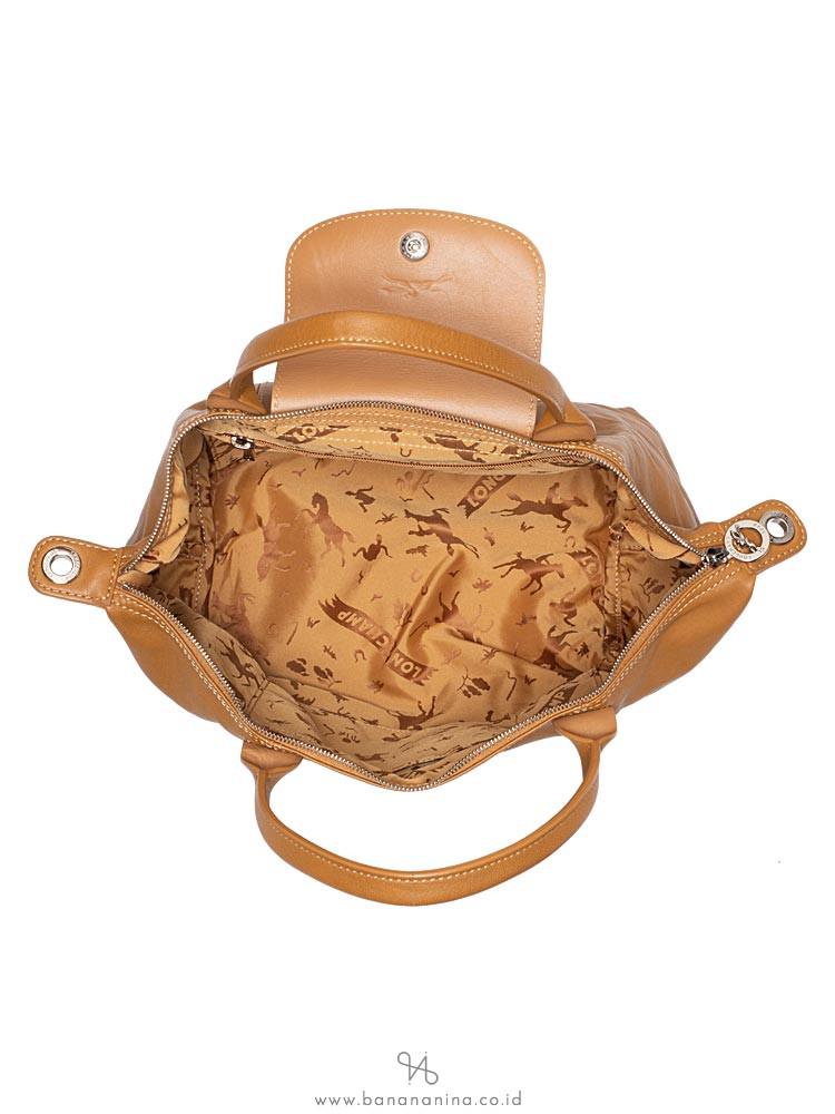 LONGCHAMP Le Pliage Cuir Small SH Peanut